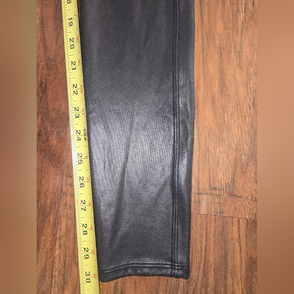 Spanx Black High-Waisted Black Faux Leather Leggings - Picture 6 of 9